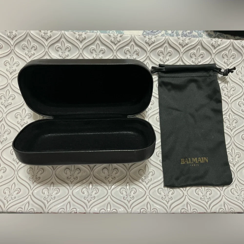 Balmain Black and Gold Eyewear Case (case only)